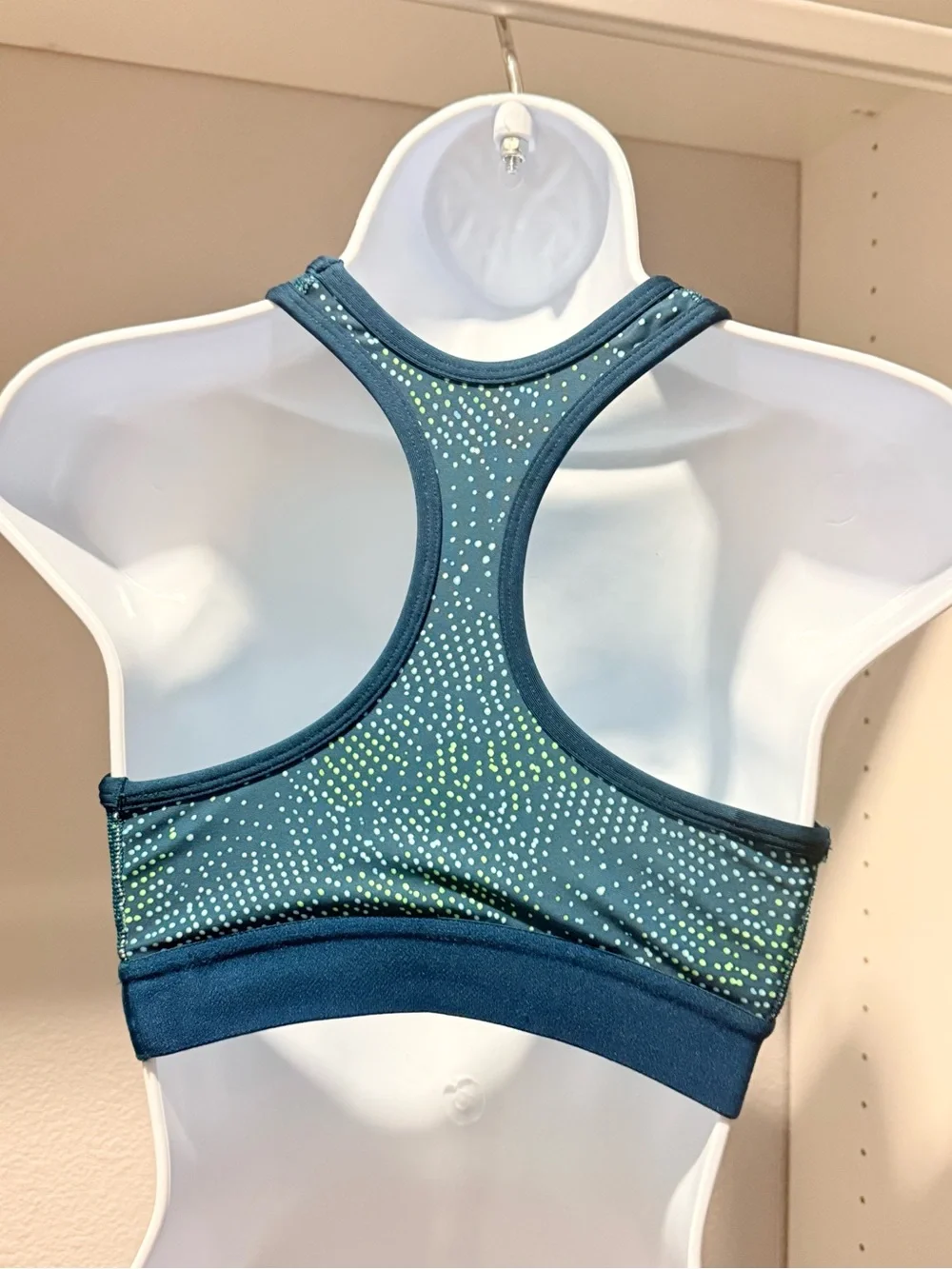 Champion Teal and Lime Dot Racerback Sports Bra